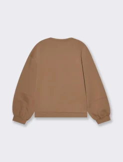 Piazza Italia Felpa manica lunga con stampa e vestibilità oversized - Cammello Beige Shop