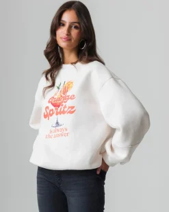 Piazza Italia Felpa manica lunga con stampa e vestibilità oversized - Bianco Outlet