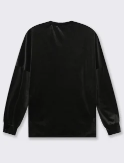 Piazza Italia Felpa manica lunga girocollo a coste - Nero Cheap