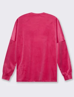 Piazza Italia Felpa manica lunga girocollo a coste - Fuxia Flash Sale