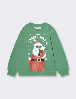 Piazza Italia Felpa Natale da bambino - Verde Hot