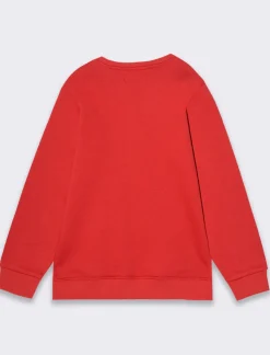 Piazza Italia Felpa natalizia da bambina con spacchetti al fondo e stampa colorata lucida - Rosso Best Sale