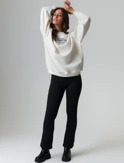 Piazza Italia Felpa oversize a girocollo con stampa frontale - Avorio Beige Fashion