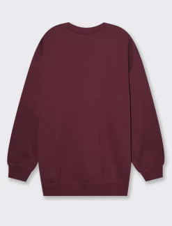 Piazza Italia Felpa oversize a girocollo con stampa frontale - Lampone Rosso Outlet