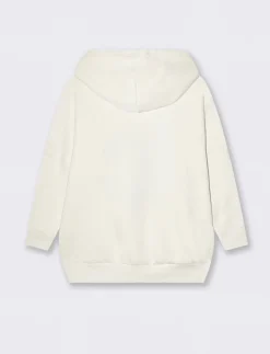 Piazza Italia Felpa oversize con cappuccio e stampa - Avorio Beige Best Sale