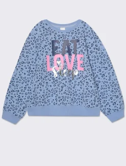 Piazza Italia Felpa regular fit con stampe - Azzurro Cheap