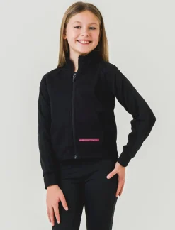 Piazza Italia Felpa sportiva da bambina con cappuccio nascosto - Nero Store