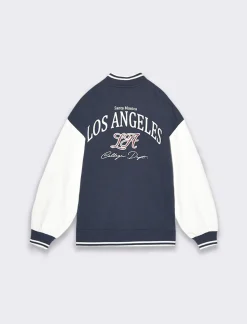 Piazza Italia Felpa varsity con maniche a contrasto e stampe modello college - Blu Shop