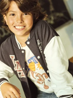 Piazza Italia Felpa varsity con maniche a contrasto e stampe modello college - Blu Shop