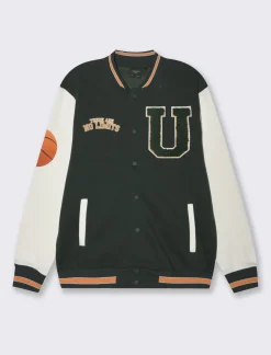 Piazza Italia Felpa varsity coordinata tasche a doppio filetto sui fianchi - scuro Verde Discount