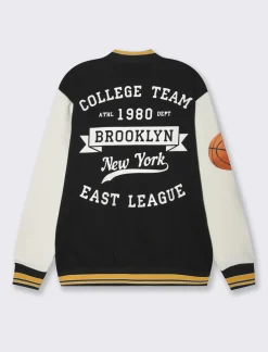 Piazza Italia Felpa varsity coordinata tasche a doppio filetto sui fianchi - Nero Hot