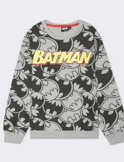 Piazza Italia Felpa vestibilità over size stampata logo Batman, con costina al fondo e ai polsi - Fantasia Multicolore Sale