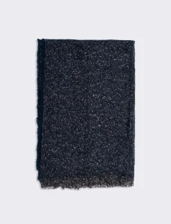 Piazza Italia Foulard da uomo effetto bottonato con frange - Blu Cheap