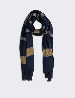 Piazza Italia Foulard da uomo righe - Blu Flash Sale