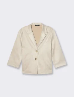 Piazza Italia Giacca cropped con bottoni e maniche a 3/4 - Vaniglia Bianco Shop