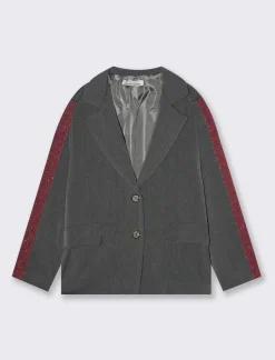 Piazza Italia Giacca da bambina con bandine laterali a contrasto - Grigio Store