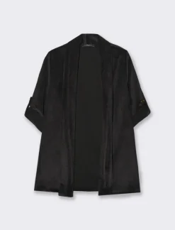 Piazza Italia Giacca senza chiusura con manica a 3/4 con risvolto - Nero Discount