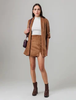 Piazza Italia Giacca senza chiusura con manica a 3/4 con risvolto - tabacco Marrone Best Sale