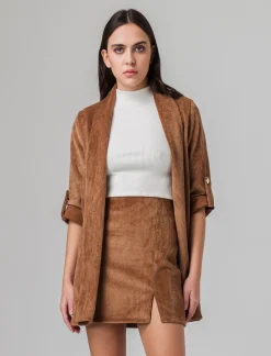 Piazza Italia Giacca senza chiusura con manica a 3/4 con risvolto - tabacco Marrone Best Sale