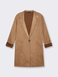 Piazza Italia Giacca spolverino mono bottone con tasche a toppa - Cammello Beige Hot