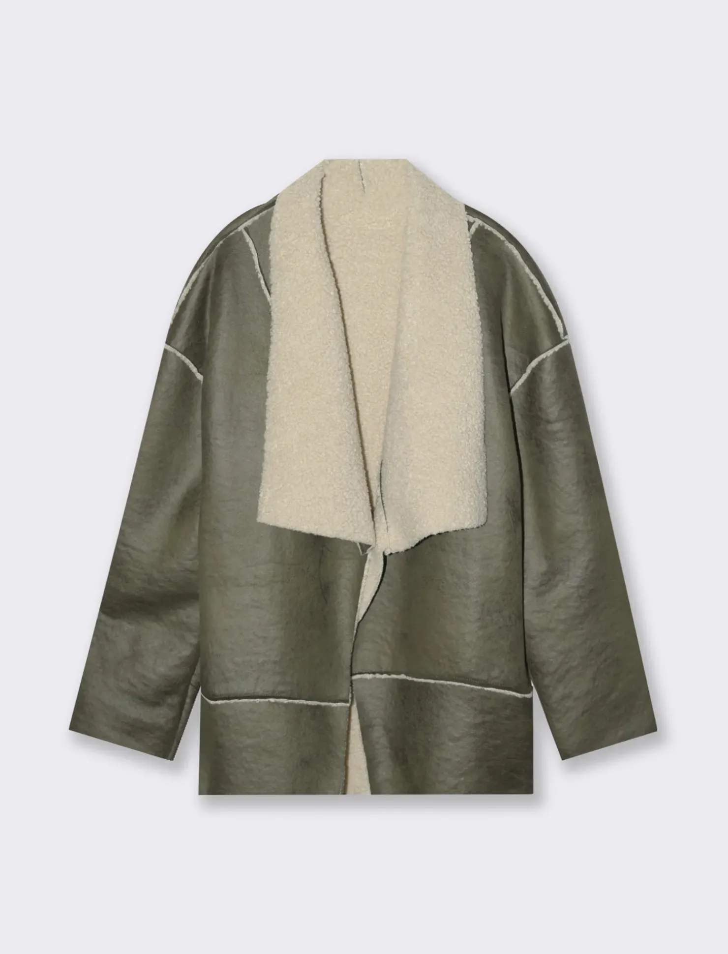 Piazza Italia Giacca taglio vivo effetto montone manica a T - Ve.milit. Verde Hot