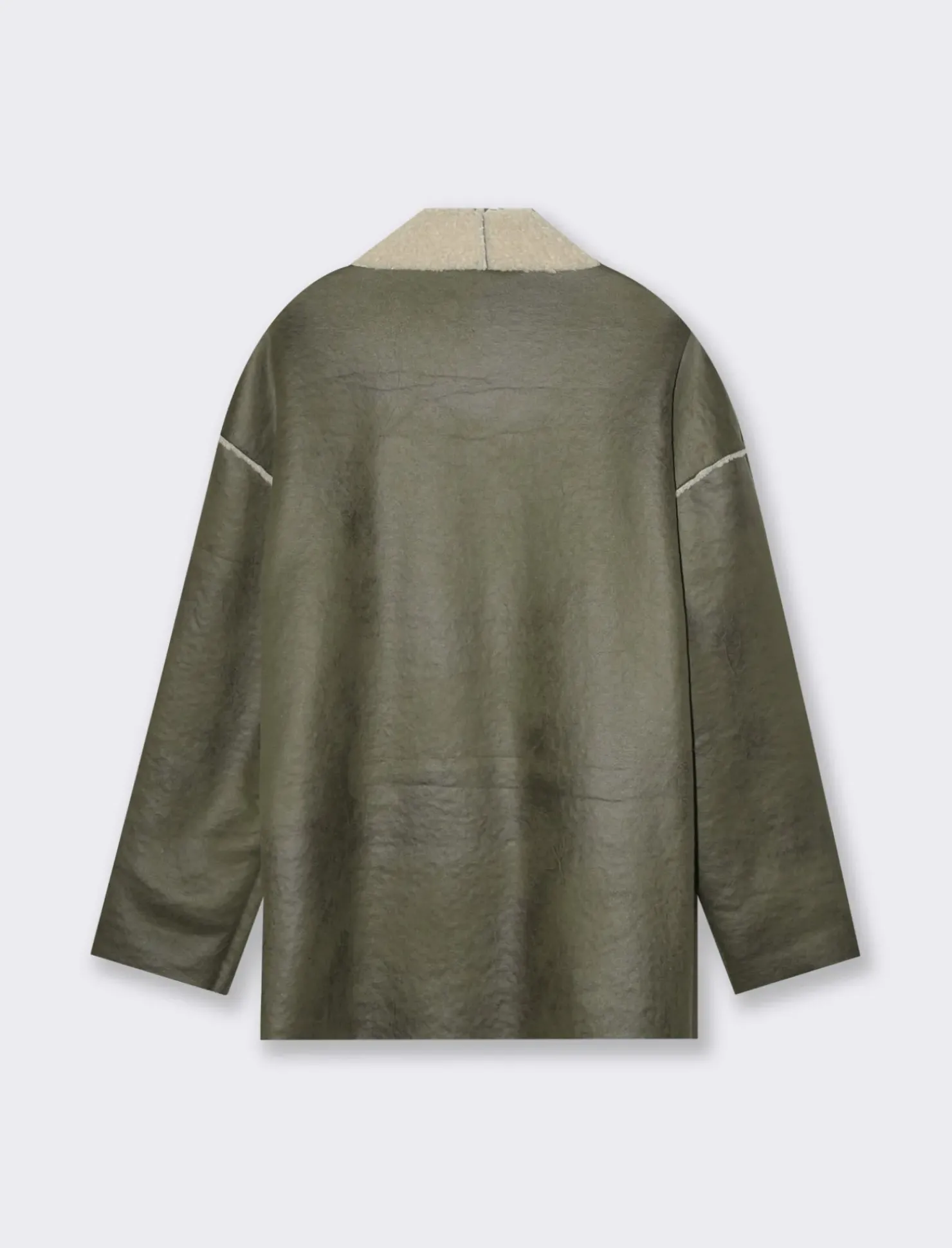 Piazza Italia Giacca taglio vivo effetto montone manica a T - Ve.milit. Verde Hot