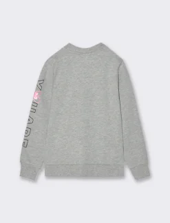 Piazza Italia Giacchina in felpa di cotone con zip frontale con stampa dettaglio lucido - mel. Grigio Clearance