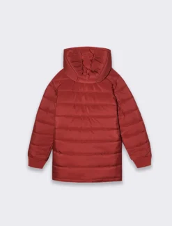 Piazza Italia Giaccone con cappuccio e fodera fantasia - Bordeaux Rosso Discount