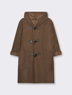 Piazza Italia Giaccone con cappuccio e chiusura con alamari - Moro Marrone Cheap