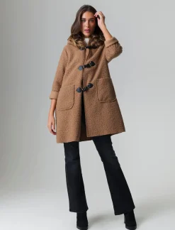 Piazza Italia Giaccone con cappuccio e chiusura con alamari - Cammello Beige Flash Sale