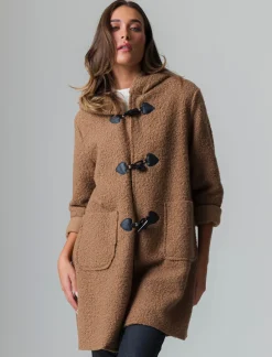 Piazza Italia Giaccone con cappuccio e chiusura con alamari - Cammello Beige Flash Sale