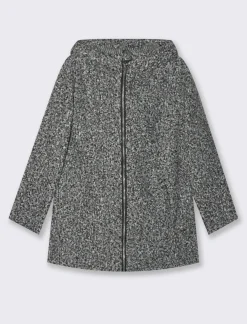 Piazza Italia Giaccone con zip in tessuto boucle - sale/pepe Bianco Hot