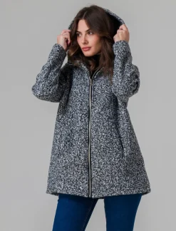 Piazza Italia Giaccone con zip in tessuto boucle - sale/pepe Bianco Hot