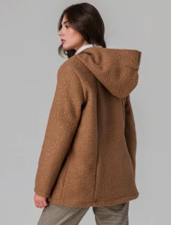 Piazza Italia Giaccone con zip in tessuto boucle - Cammello Beige Cheap