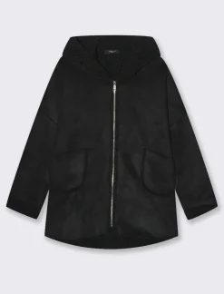 Piazza Italia Giaccone con zip in tessuto misto boucle - Nero Online