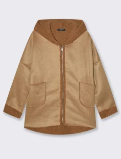 Piazza Italia Giaccone con zip in tessuto misto boucle - Cammello Cheap