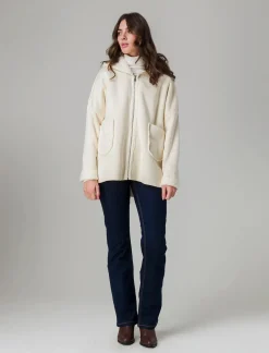 Piazza Italia Giaccone con zip in tessuto misto boucle - Bianco panna Best