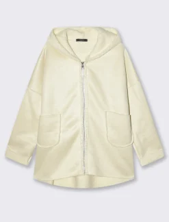 Piazza Italia Giaccone con zip in tessuto misto boucle - Bianco panna Best