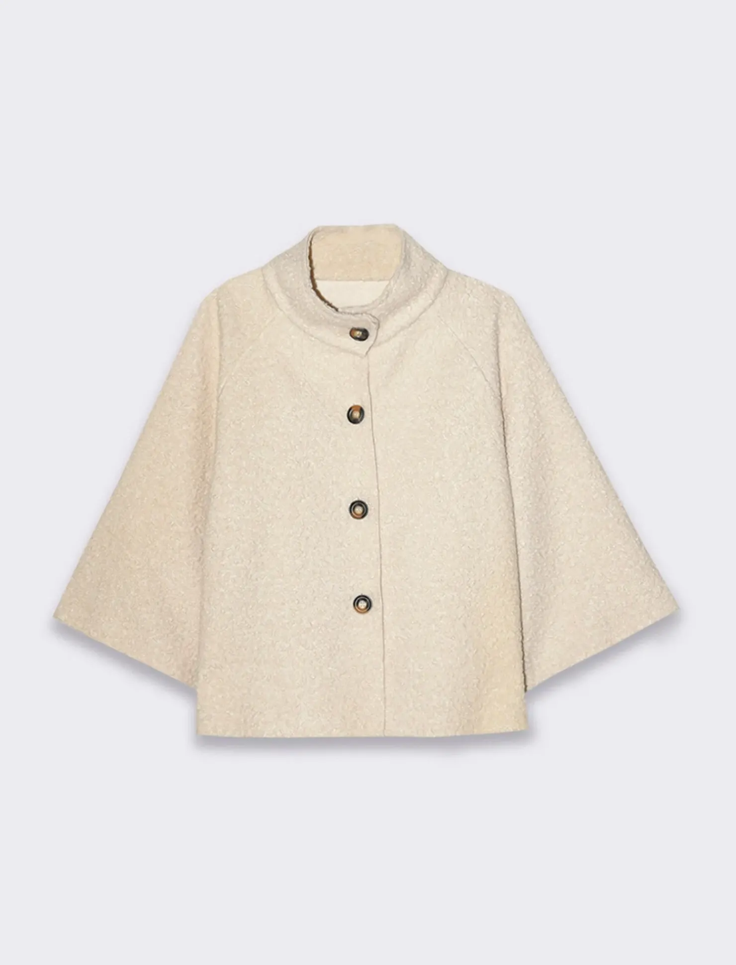 Piazza Italia Giaccone corto a collo alto e manica reglan - Avorio Beige Discount