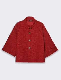 Piazza Italia Giaccone corto a collo alto e manica reglan - Rosso Outlet