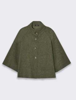 Piazza Italia Giaccone corto a collo alto e manica reglan - Ve.milit. Verde Best Sale