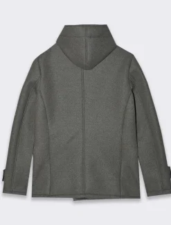 Piazza Italia Giaccone doppio petto con cappuccio - Grigio Cheap