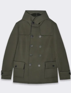 Piazza Italia Giaccone doppio petto con cappuccio - Verde Sale