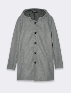 Piazza Italia GIACCONE EFFETTO LANA CON CAPPUCCIO - Grigio mel. Sale