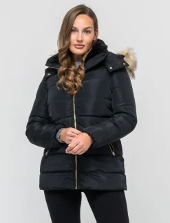 Piazza Italia Giaccone imbottito con cappuccio removibile con zip e cappuccio - Nero Shop