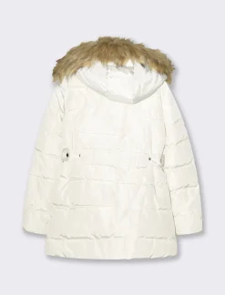 Piazza Italia Giaccone imbottito con cappuccio removibile con zip e cappuccio - gesso Bianco Clearance