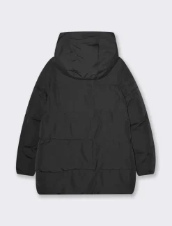 Piazza Italia Giaccone imbottito con cappuccio e tasche rivestite in pile - Nero Discount