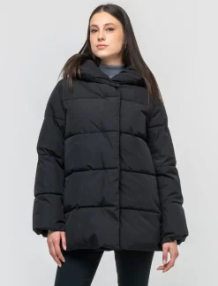 Piazza Italia Giaccone imbottito con cappuccio e tasche rivestite in pile - Nero Discount