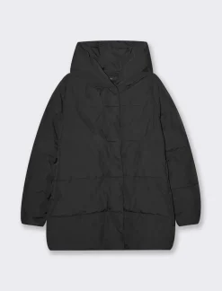 Piazza Italia Giaccone imbottito con cappuccio e tasche rivestite in pile - Nero Discount