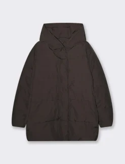 Piazza Italia Giaccone imbottito con cappuccio e tasche rivestite in pile - Marrone Outlet